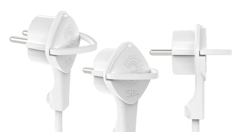ERA Elektro-Zubehör — Flacher Netzstecker mit Zugring · Ansichten aus verschiedenen Blickwinkeln