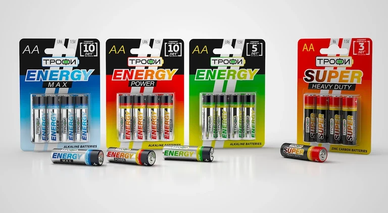 TROPHY — Batterieverpackung · Das gesamte Sortiment