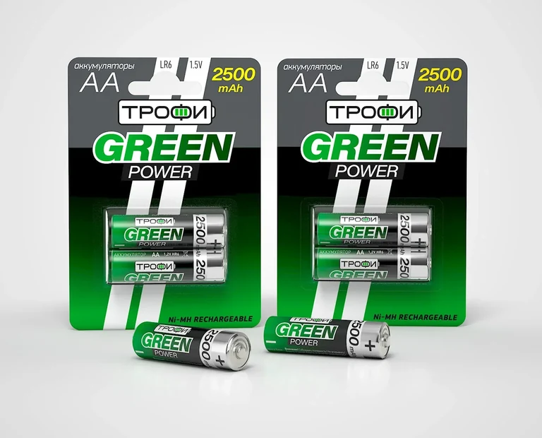 TROPHY — Verpackung für Akkus · Zwei Varianten