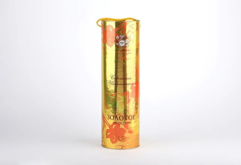 Kornet — Zylindrische Geschenkdosen · Goldene Akzente · Vorderansicht