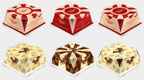 Golden Nut — Tortenverpackung · Sechs Varianten