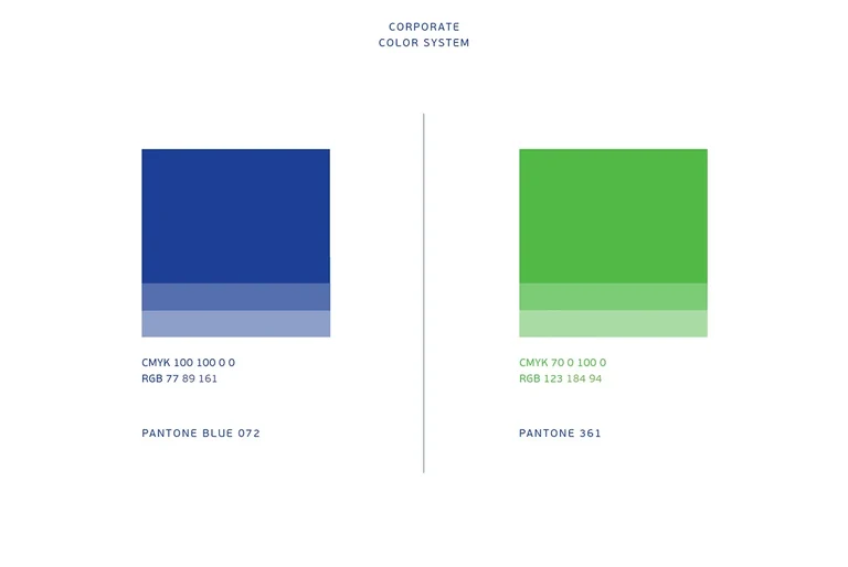 ETIZ VAPORGLASS — Blaue und grüne Markenfarben