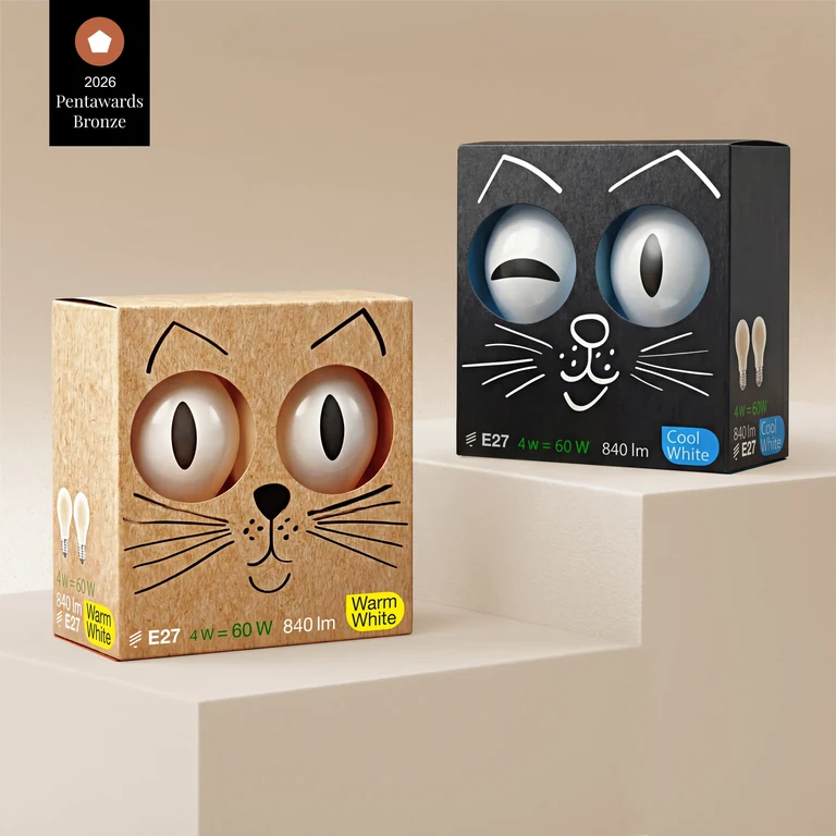 Cat’s Eye — Warmweiß und Kaltweiß: zwei Charaktere, eine Verpackungsidee
